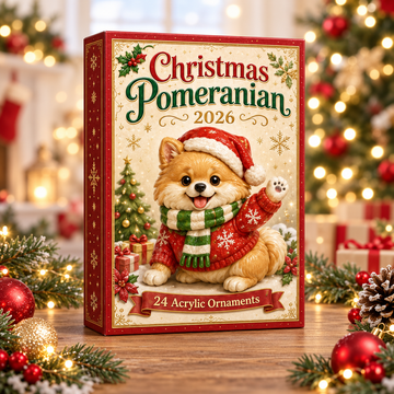 Christmas Pomeranian Advent Calendar 2026 24 Day Festive Countdown Acrylic Charms Blind Box Gift For Pomeranian Lovers