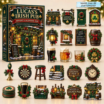 Christmas Pub Advent Calendar 2026 - 24-Day Countdown, Acrylic Charms