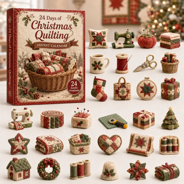 Christmas Quilting Advent Calendar 2026 - 24-Day Countdown, Acrylic Charms Every Day Bring New Suprises