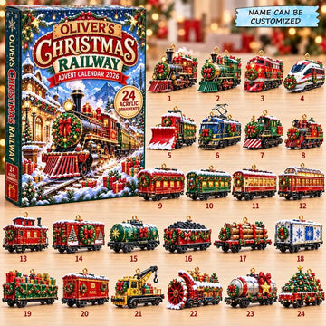 Christmas Railway Advent Calendar 2026 - 24-Day Countdown, Acrylic Charms