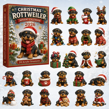 Christmas Rottweiler Advent Calendar 2026 - 24-Day Countdown, Acrylic Charms Every Day Bring New Suprises