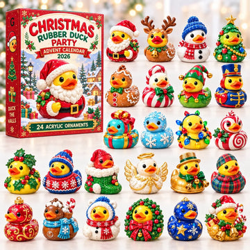 Christmas Rubber Duck Party advent calendar 2026 - 24-Day Countdown, Acrylic Charms