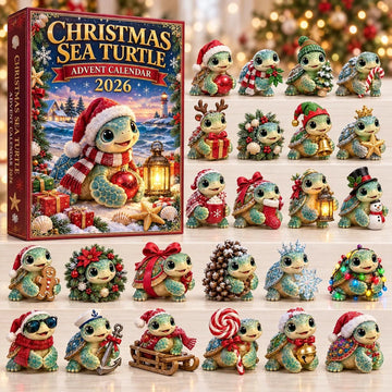 Christmas Sea Turtle Advent Calendar 2026 - 24-Day Countdown, Acrylic Charms