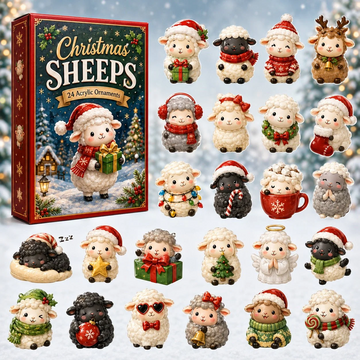 Christmas Sheeps Advent Calendar 2026 - 24-Day Countdown, Acrylic Charms Every Day Bring New Suprises