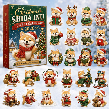 Christmas Shiba Inu Advent Calendar 2026 - 24-Day Countdown, Acrylic Charms Every Day Bring New Suprises