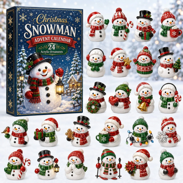 Christmas Snowman Advent Calendar 2026 - 24-Day Countdown, Acrylic Charms Every Day Bring New Suprises