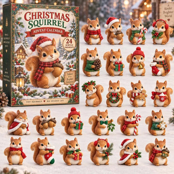 Christmas Squirrel Advent Calendar 2026 - 24-Day Countdown, Acrylic Charms