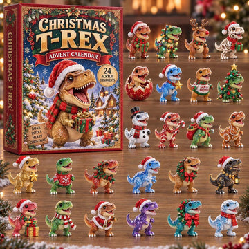 Christmas T-Rex Advent Calendar 2026 - 24-Day Countdown, Acrylic Charms