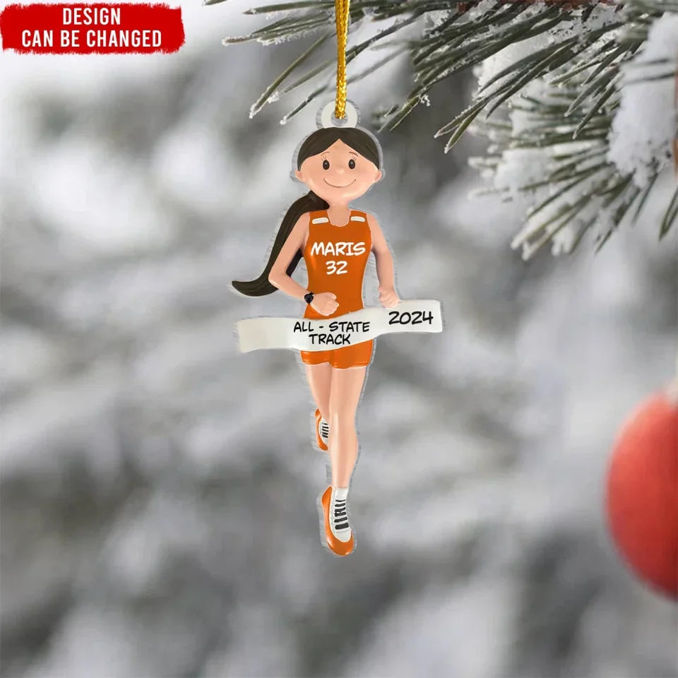 Christmas Track Runner Personalized Acrylic Ornament Gift For Runner