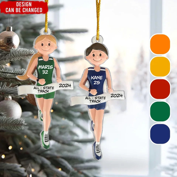 Christmas Track Runner Personalized Acrylic Ornament Gift For Runner