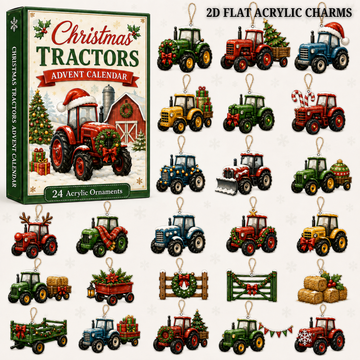 Christmas Tractors Advent Calendar 2026 24 Day Festive Countdown Acrylic Charms Blind Box Gift For Farmers