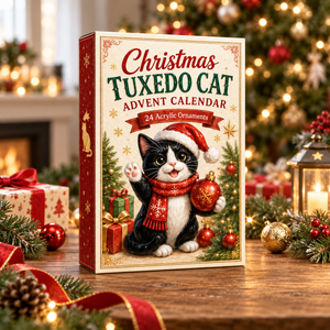 Christmas Tuxedo Cat Advent Calendar 2026 24 Day Festive Countdown Acrylic Charms Blind Box Gift For Cat Lovers