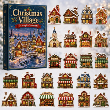 Christmas Village Advent Calendar 2026 - 24-Day Countdown, Acrylic Charms Every Day Bring New Suprises