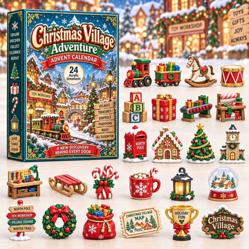 Christmas Village Adventure Advent Calendar 2026 - 24-Day Countdown, Acrylic Charms