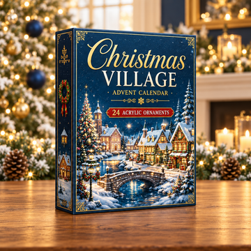 Christmas Village Houses Advent Calendar 2026 24 Day Festive Countdown Acrylic Charms Blind Box Gift For Family Friends