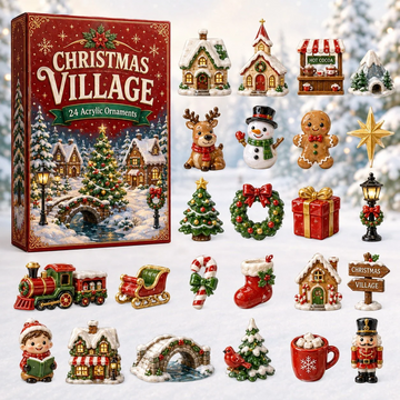 Christmas Village Moments Advent Calendar 2026 - 24-Day Countdown, Acrylic Charms Every Day Bring New Suprises