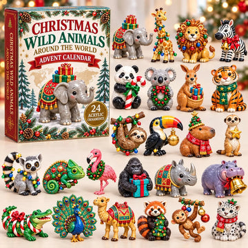 Christmas Wild Animals advent calendar 2026 - 24-Day Countdown, Acrylic Charms