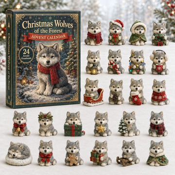 Christmas Wolf Advent Calendar 2026 - 24-Day Countdown, Acrylic Charms Every Day Bring New Suprises