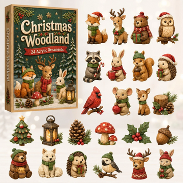 Christmas Woodland Advent Calendar 2026 - 24-Day Countdown, Acrylic Charms Every Day Bring New Suprises