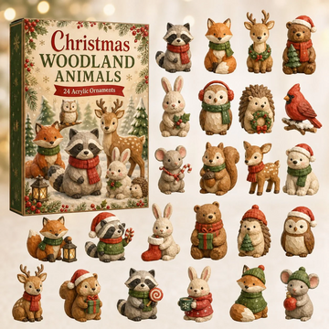 Christmas Woodland Animals Advent Calendar 2026 - 24-Day Countdown, Acrylic Charms Every Day Bring New Suprises