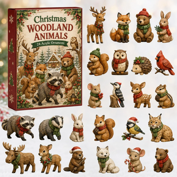Christmas Woodland Crew Advent Calendar 2026 - 24-Day Countdown, Acrylic Charms Every Day Bring New Suprises