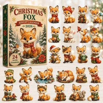 Christmas Woodland Fox Advent Calendar 2026 - 24-Day Countdown, Acrylic Charms Every Day Bring New Suprises