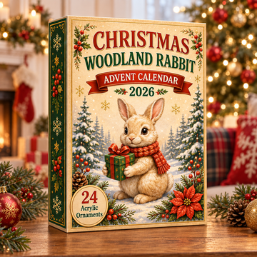 Christmas Woodland Rabbit Advent Calendar 2026 24 Day Festive Countdown Acrylic Charms Blind Box Gift For Woodland Lovers Family Friends