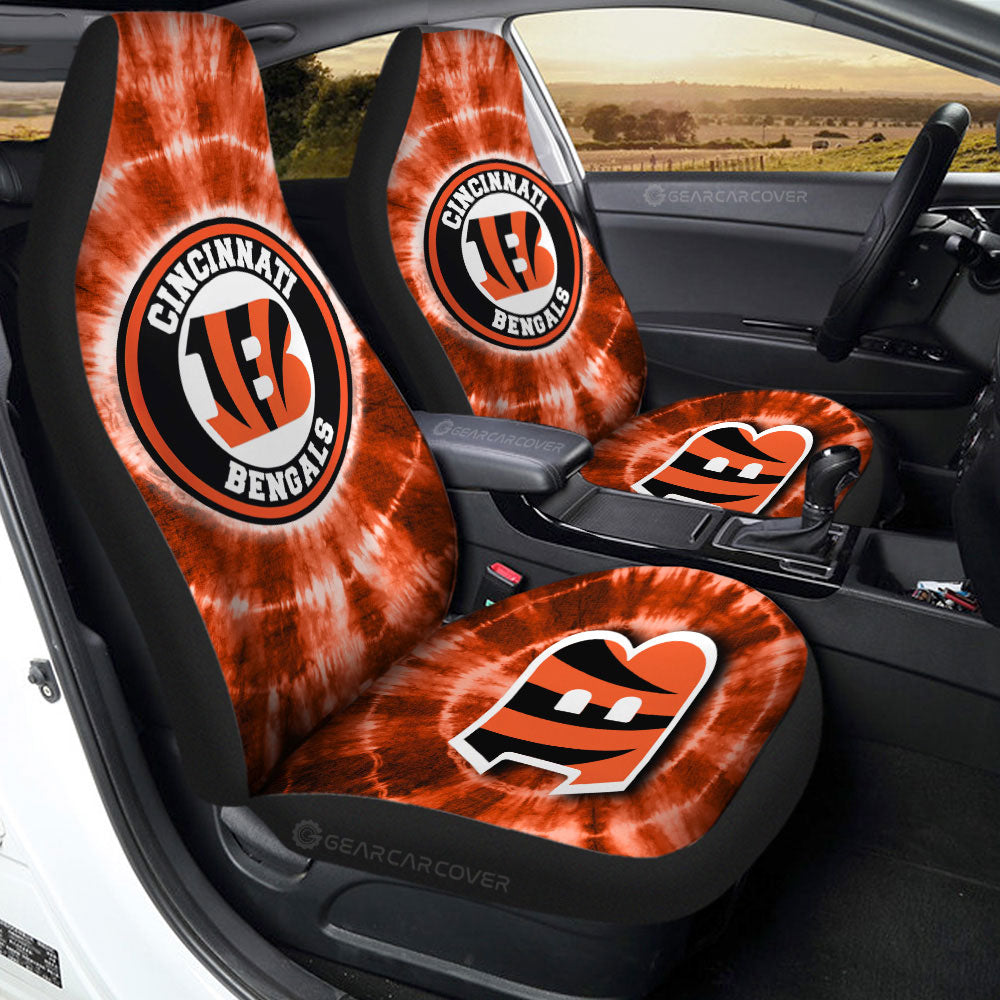 Cincinnati Bengals Car Seat Covers Custom Tie Dye Car Accessories