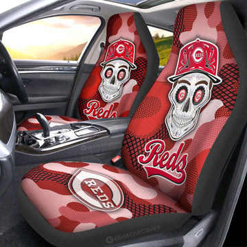 Cincinnati Reds Car Seat Covers Skull Theme Collection