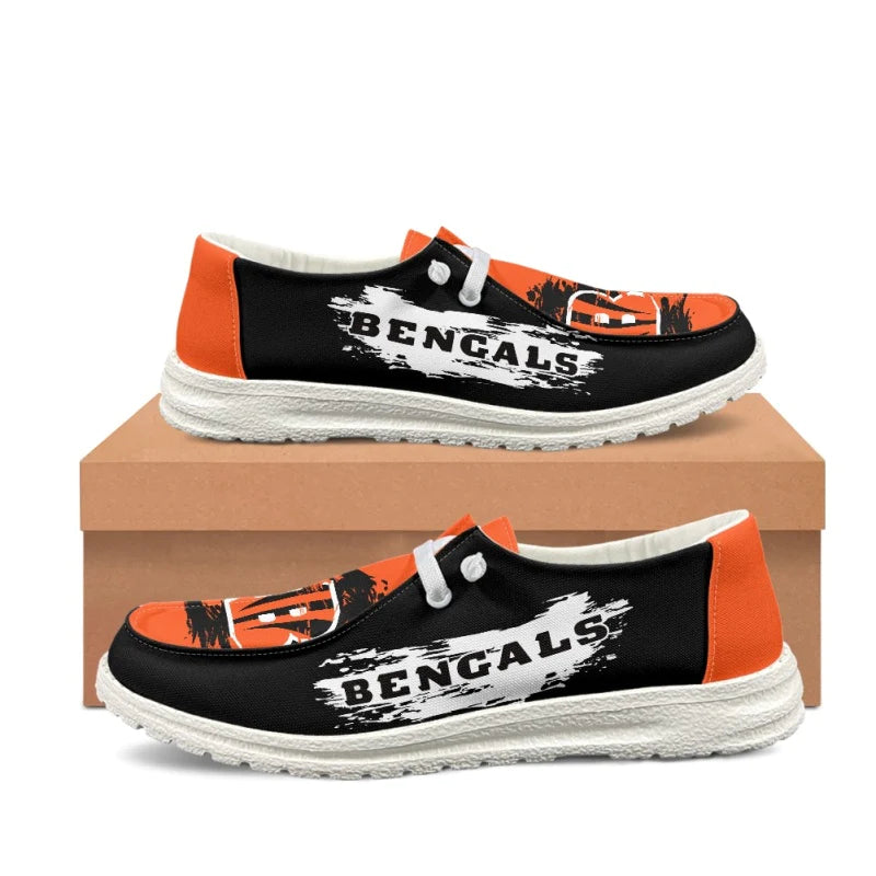 Cincinnati Bengals Loafers Shoes Lace Up - Inspired By Hey Dudes Shoes Style
