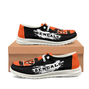 Cincinnati Bengals Loafers Shoes Lace Up - Inspired By Hey Dudes Shoes Style