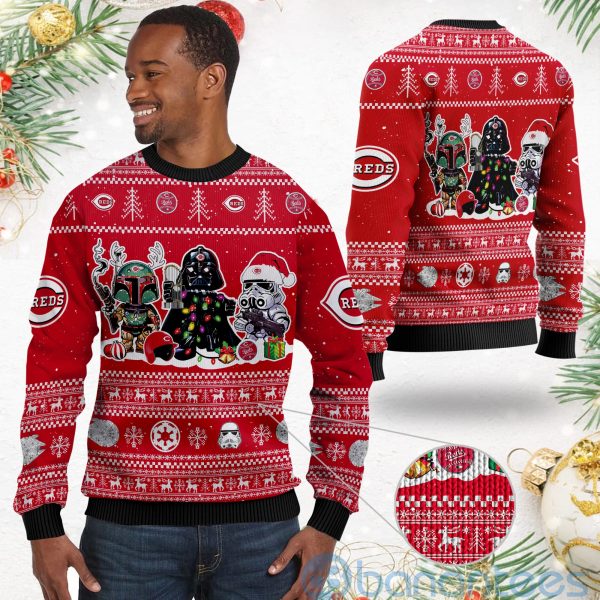 Cincinnati Reds Star Wars Ugly Christmas 3D Sweater