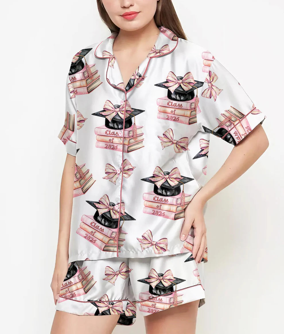 Class Of 2026 Gift, Back To School Gift, Graduation Gifts Coquette Pajamas Satin Set, Daughter Day Gift, Gift For Her, Graduation Gift