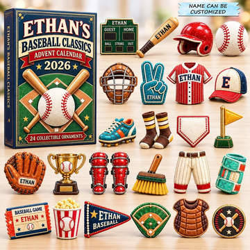 Classic Baseball Collection Advent Calendar 2026 - 24-Day Countdown, Acrylic Charms Every Day Bring New Suprises