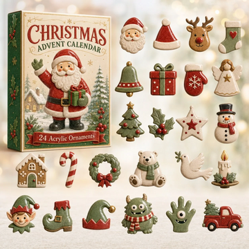 Classic Christmas Friends Advent Calendar 2026 - 24-Day Countdown, Acrylic Charms Every Day Bring New Suprises