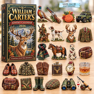 Classic Hunting Gentleman Advent Calendar 2026 - 24-Day Countdown, Acrylic Charms Every Day Bring New Suprises