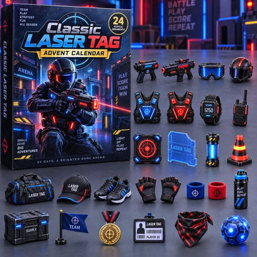 Classic Laser Tag Advent Calendar 2026 - 24-Day Countdown, Acrylic Charms