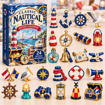 Classic Nautical Life advent calendar 2026 - 24-Day Countdown, Acrylic Charms