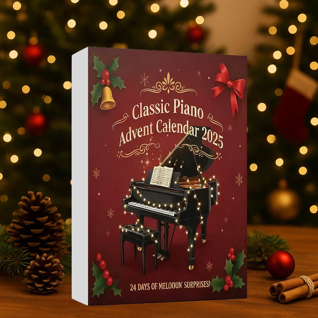 Classic Piano Ornaments 24 Day Christmas 2026 Music Joy Advent Calendar With Guitar Grand Piano Violin Saxophone Music Instruments