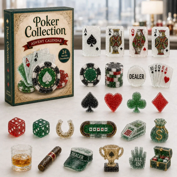 Classic Poker Collection Advent Calendar 2026 - 24-Day Countdown, Acrylic Charms Every Day Bring New Suprises