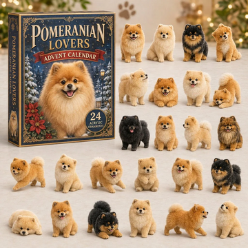 Classic Pomeranian Advent Calendar 2026 - 24-Day Countdown, Acrylic Charms Every Day Bring New Suprises