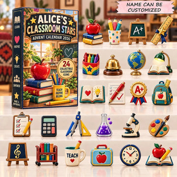 Classroom Stars Advent Calendar 2026 - 24-Day Countdown, Acrylic Charms