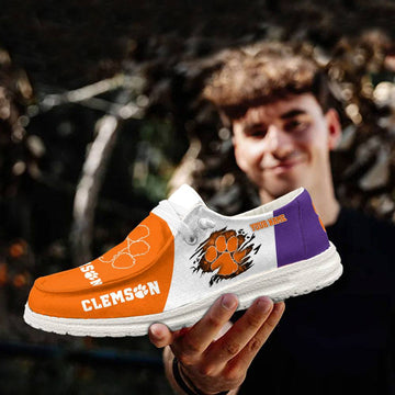 Clemson Tigers Hey Dude Shoes, NCAA Shoes, White Hey Dudes - Ingenious Gifts Your Whole Family