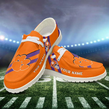 Clemson Tigers NCAA Personalized Hey Dude Sports Shoes Custom Name Design Perfect Gift For Fans