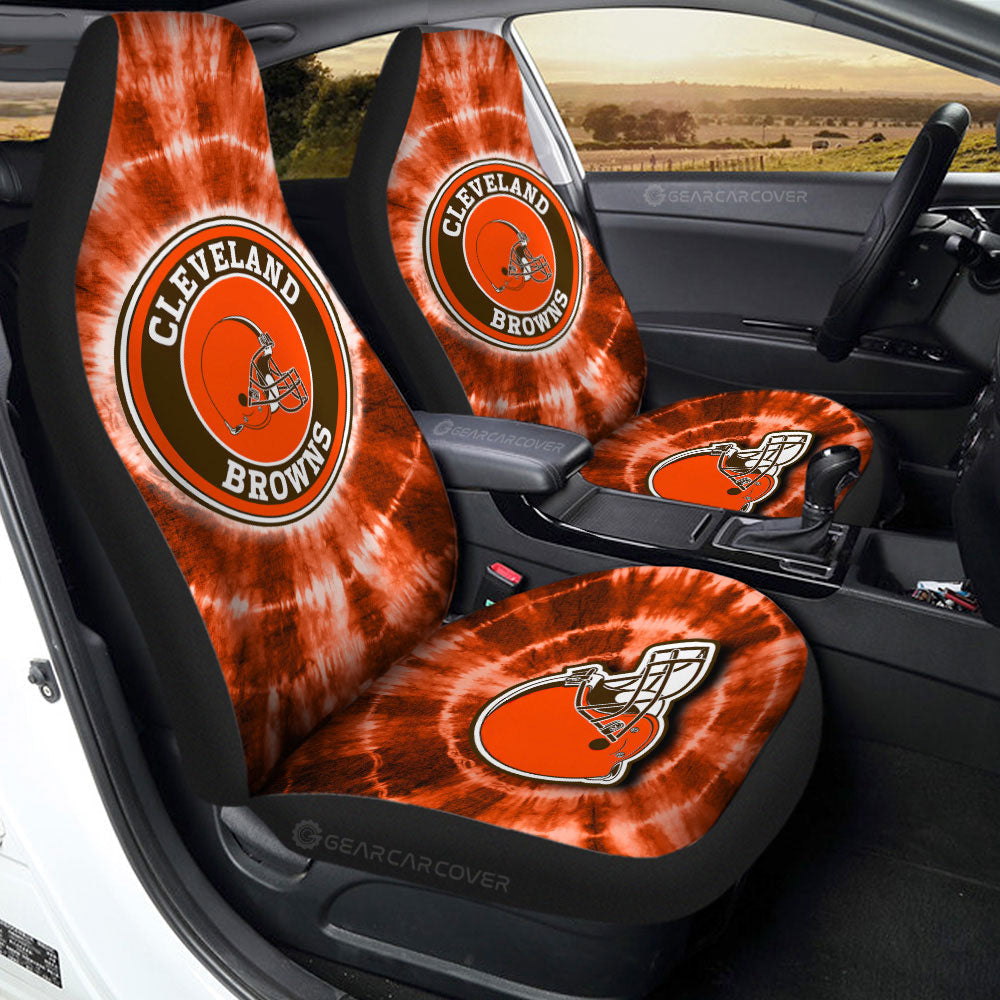 Cleveland Browns Car Seat Covers Custom Tie Dye Car Accessories