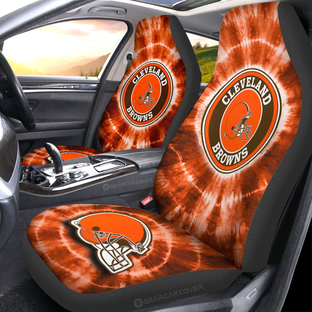 Cleveland Browns Car Seat Covers Custom Tie Dye Car Accessories
