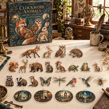 Clockwork Animals Advent Calendar 2026 - 24-Day Countdown, Acrylic Charms