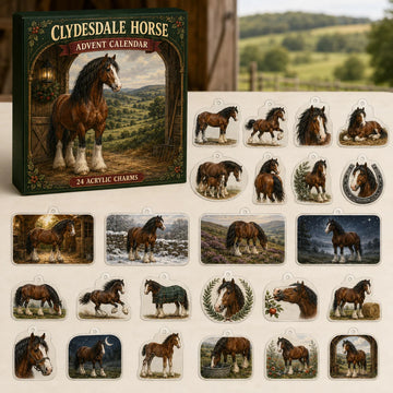 Clydesdale Horse Advent Calendar 2026 - 24-Day Countdown, Acrylic Charms