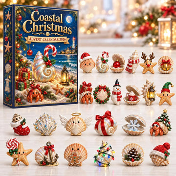 Coastal Christmas Advent Calendar 2026 - 24-Day Countdown, Acrylic Charms