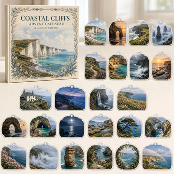 Coastal Cliffs Advent Calendar 2026 - 24-Day Countdown, Acrylic Charms